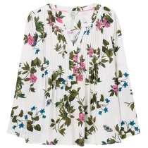 Joules Rosamund Pintuck Pop Over Floral Shirt 8