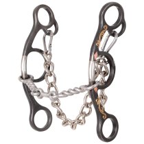 Classic Equine Barrel Bit Short Shank Twisted Wire Dog Bone Bit