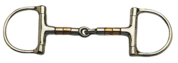 Korsteel Snaffle Copper and Steel Roller Mouth Dee
