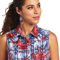 Ariat REAL Billie Jean Sleeveless Plaid Shirt Tropic Plaid