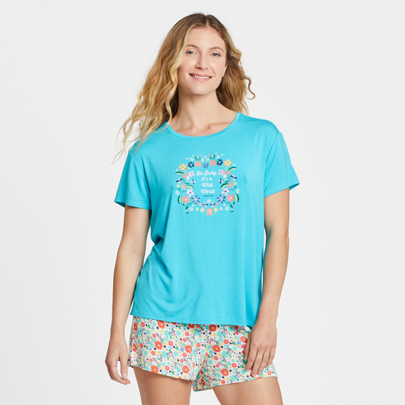 Life is Good Women's Wildflower World Lightweight Sleep Tee