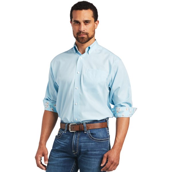 Ariat Wrinkle Free Solid Pinpoint Oxford Classic Fit Shirt