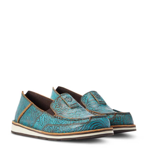 Ariat Floral Tooled Cruiser Shoes Turquoise