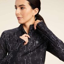 Ariat Lowell 2.0 1/4 Zip Baselayer Shirt in Bit Print M