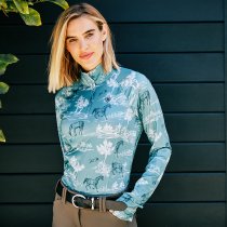 Ariat Lowell 2.0 1/4 Zip Baselayer Shirt in Frolic Print L