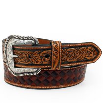 Nocona Mens Belt Basketweave Pattern