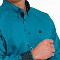 Cinch Men’s Solid Teal Button Down Shirt