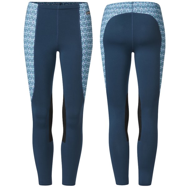 Kerrits Kids Performance Tights Lagoon with Peacock Iron Print XS, S
