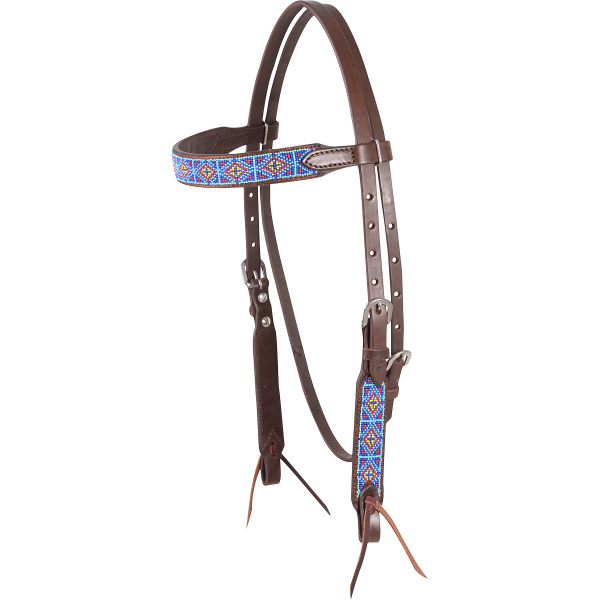 Cashel Beaded Headstall Turquoise Red