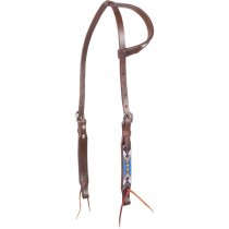 Cashel Beaded Slip Ear Headstall Blue Green
