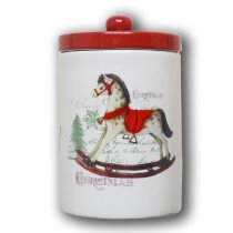 Winter Rocking Horse Canister
