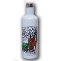 Winter Horse Sleigh Stainless Steel Bottle