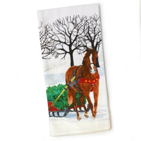 Kitchen Towel - Winter Horse Sleigh