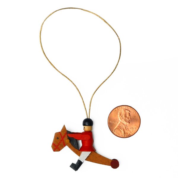 Mini Christmas Ornament Stick Horse and Rider