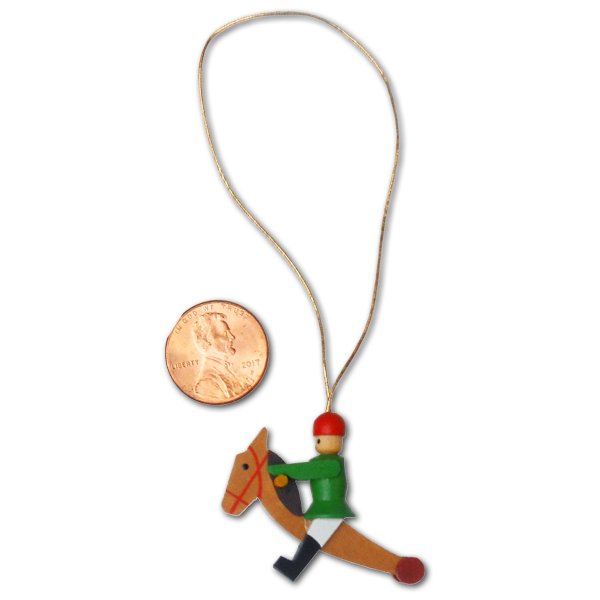 Mini Christmas Ornament Stick Horse and Rider