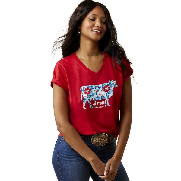 Ariat Flower Cow T-Shirt for Women