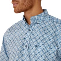 Ariat Men's Galt White & Blue Classic Shirt