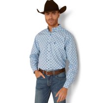 Ariat Men's Galt White & Blue Classic Shirt