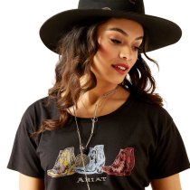 Ariat Black Pop Boots Logo T Shirt for Women