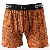 Cinch Men's Loose Fit Boxers - Tooled Leather Print