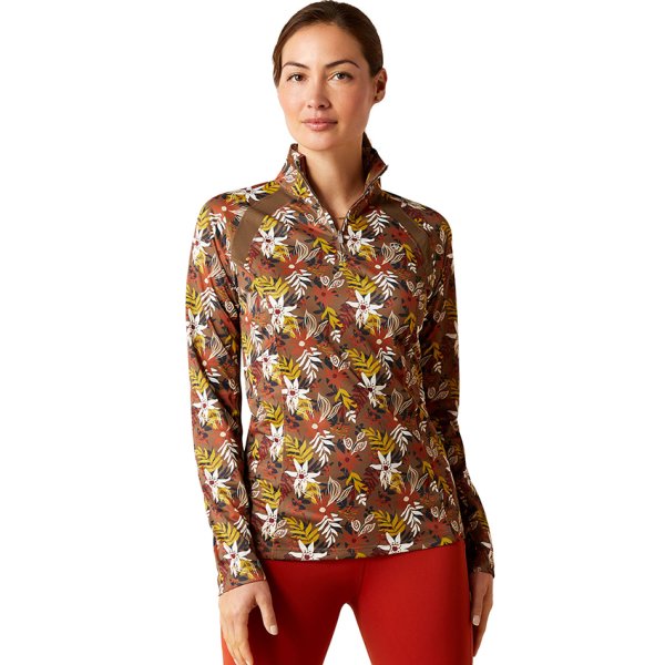 Ariat Sunstopper 2.0 Baselayer Shirt - Canteen Floral XS
