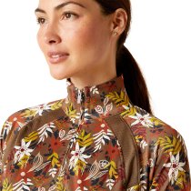 Ariat Sunstopper 2.0 Baselayer Shirt - Canteen Floral XS