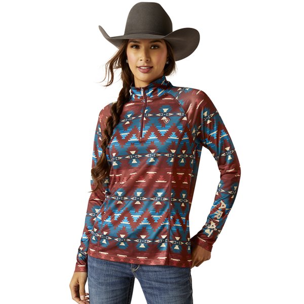 Ariat Laguna 1/4 Zip Top for Women - Baja Print L