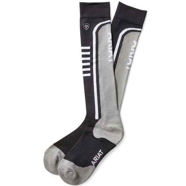Ariat Tek Slimline Performance Socks - Black/Sleet