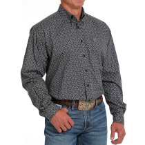 Cinch Stretch Geometric Print Button-Down Shirt