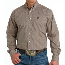 Cinch Stretch Geometric Print Button Down Shirt for Men XXL