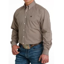 Cinch Stretch Geometric Print Button Down Shirt for Men XXL