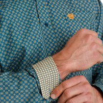 Cinch Blue Medallion Print Button Down Shirt for Men