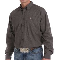 Cinch Brown Print Button Down Shirt