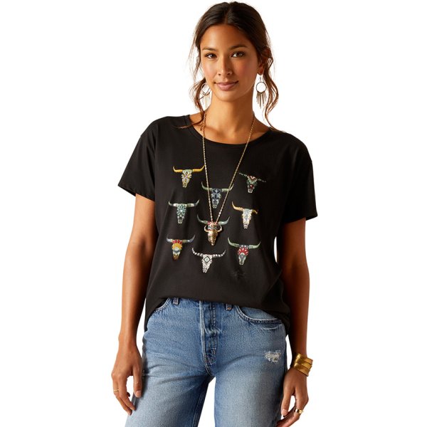 Ariat Deco Skulls T-Shirt for Women L