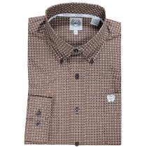 Cinch Brown Print Button-Down Shirt for Men