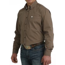 Cinch Brown Print Button-Down Shirt for Men