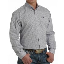 Cinch Purple & White Print Button-Down Shirt for Men