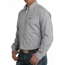Cinch Purple & White Print Button-Down Shirt for Men