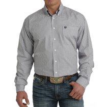 Cinch Purple & White Print Button-Down Shirt for Men