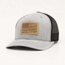 Ariat Mens R112 Snap Back USA Flag Patch Grey