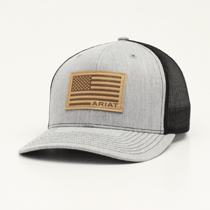 Ariat Mens R112 Snap Back USA Flag Patch Grey