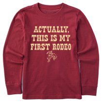 Life is Good Kids Woodcut First Rodeo LS Crusher Tee