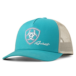 Ariat Snap Back Shield Embroidered Turquoise Ball Cap