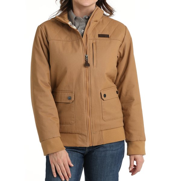 Cinch Canvas Bomber Jacket for Women