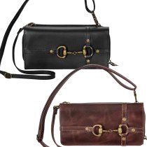 Snaffle Bit Leather Cross Body Wallet Bag