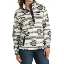Cinch Southwestern Print Fleece Pullover - Cream XS
