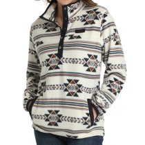 Cinch Southwestern Print Fleece Pullover - Cream XS