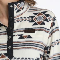 Cinch Southwestern Print Fleece Pullover - Cream XS