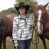 Cinch Southwestern Print Fleece Pullover - Cream XS
