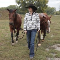 Cinch Southwestern Print Fleece Pullover - Cream XS